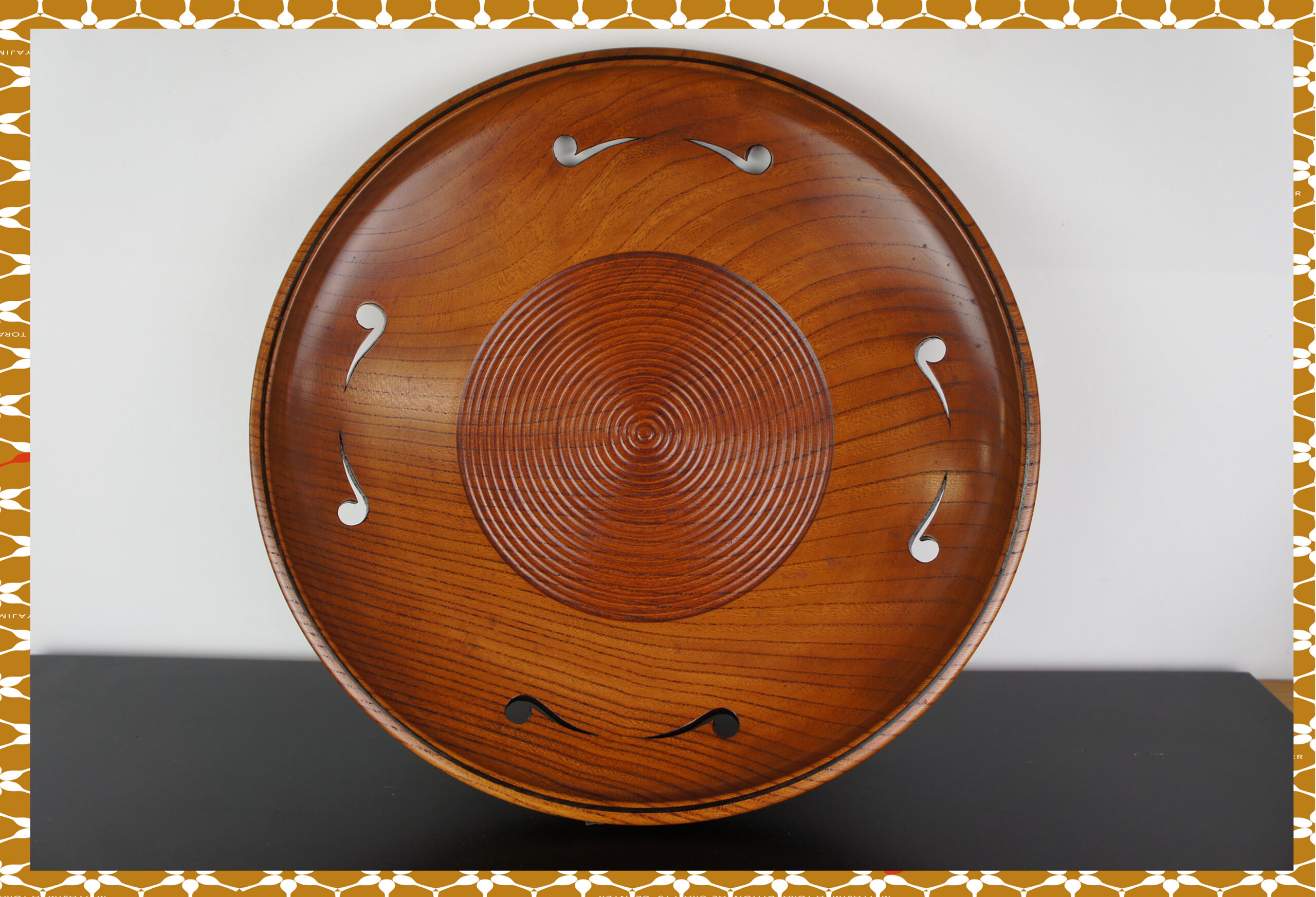 欅 透し紋 盛器 - 宮島細工協同組合